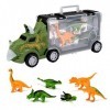 Oderra Dinosaure Camion -Jouet Dinosaure, Voiture Enfant avec 3 Mini Voitures de Jouet danimal de Dinosaure, Filles et Enfan