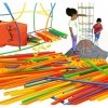 WYSWYG Jouet de construction STEM en paille - 200 pièces - Jouet éducatif en plastique durable et emboîtable pour tout-petits