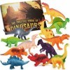 PREXTEX Coffret de 12 Figurines Dinosaures Ultra réalistes - découvrez des Jouets Dinosaures en Plastique de 18 centimètres d