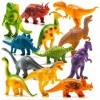 PREXTEX Coffret de 12 Figurines Dinosaures Ultra réalistes - découvrez des Jouets Dinosaures en Plastique de 18 centimètres d