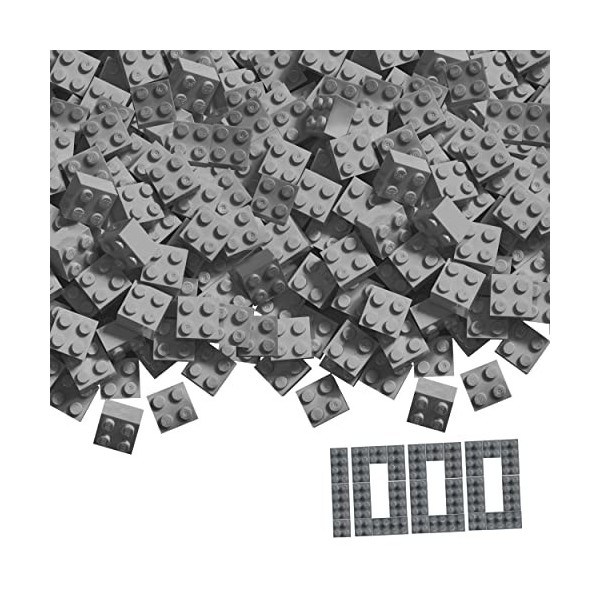 Simba Blox Lot de 1000 Blocs de Construction Gris pour Enfants à partir de 3 Ans 4 Briques dans Un Carton de Haute qualité, e