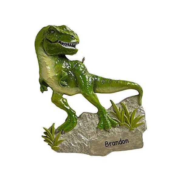 Décoration de sapin de Noël T-Rex personnalisée 2021 – Animal jurassique mignon vert rock fantastique conte dhistoire de par