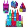 Playmags Carreaux magnétiques de couleurs claires primés Ensemble de construction 50 + 6 pièces avec voiture - STEM Jouets ma
