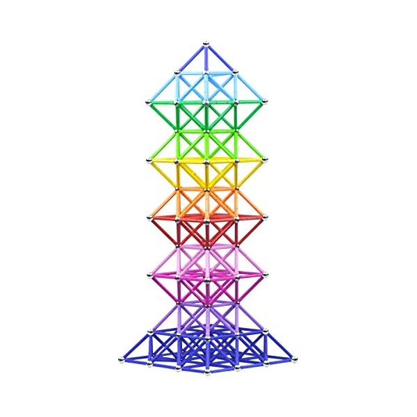 Veatree Blocs de Construction Magnétique 3D Jouet de Puzzle Jeux de Construction avec Bâtons Magnétique Colorés pour Les Fill