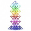 Veatree Blocs de Construction Magnétique 3D Jouet de Puzzle Jeux de Construction avec Bâtons Magnétique Colorés pour Les Fill