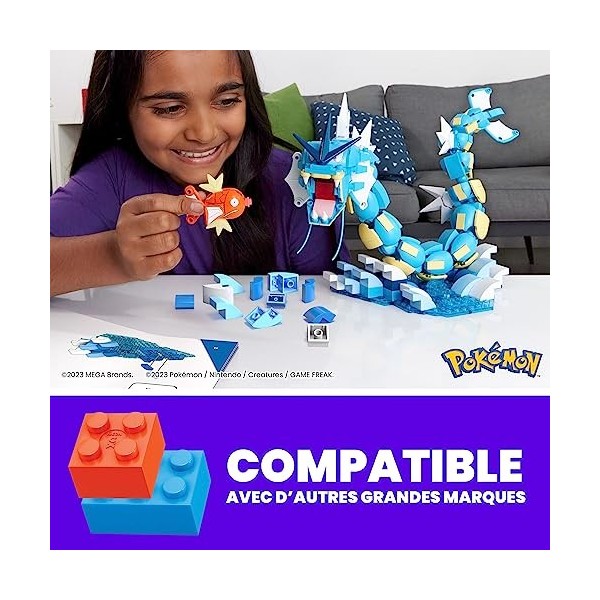 MEGA Pokémon Coffret Jouet Construction Évolution Magicarpe 411 Pièces avec Figurine Articulée, Léviator Articulé À Construir