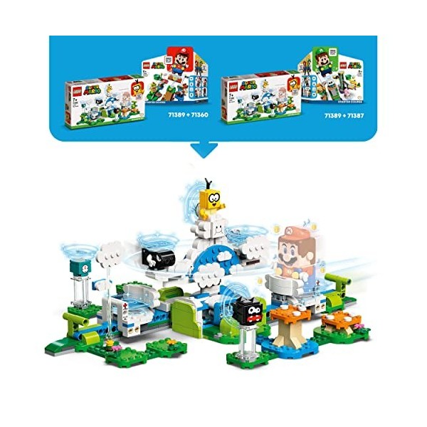 LEGO 71389 Super Mario Ensemble d’Extension Le Monde du Ciel de Lakitu, Jouet pour Enfants de 7 Ans, Jouet à Collectionner