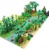 Feleph Jungle Blocs de Construction avec 2 Plaques de Base, Forêt Tropicale Daventures Briques Créatives avec Animaux, Plant