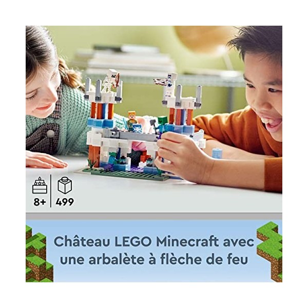 LEGO 21186 Minecraft Le Château de Glace, Jouet avec Épée en Diaman