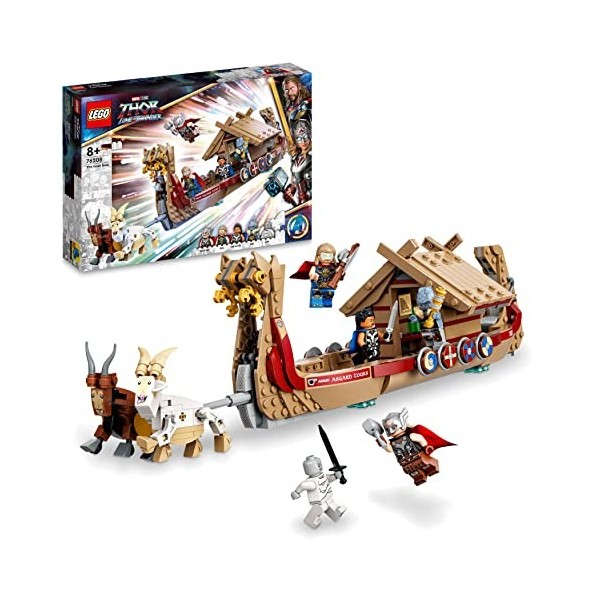 LEGO 76208 Marvel Le Drakkar de Thor, Jouet à Construire de Bateau avec Minifigurines Avengers et Stormbreaker, pour Enfants 