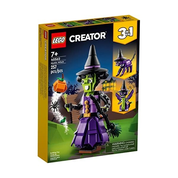 LEGO 40562 Creator 3 en 1 Halloween Édition limitée sorcière mystique avec alternatives de construction de chat ou de dragon 