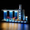 BRIKSMAX Kit d’éclairage à LED pour Lego Architecture Singapour- Compatible avec Lego 21057 Blocs de Construction Modèle- Pas
