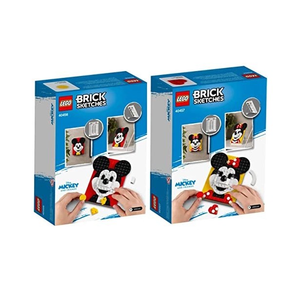 Lego Brick Sketches Mickey 40456 & Minnie Mouse 40457 Exclusive Bundle