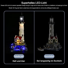 BrickBling Kit déclairage LED pour Phare motorisé Lego 21335, kit déclairage LED pour Phare motorisé Lego, Cadeau créatif 