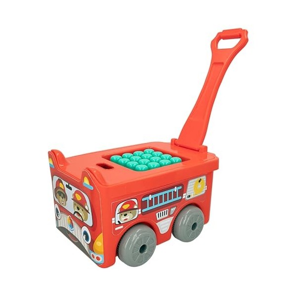 ColorBaby Color Block 47162 Blocs de Construction pour bébé, Trolley Voiture Pompiers, 30 pièces rigides de Couleurs, Plusieu