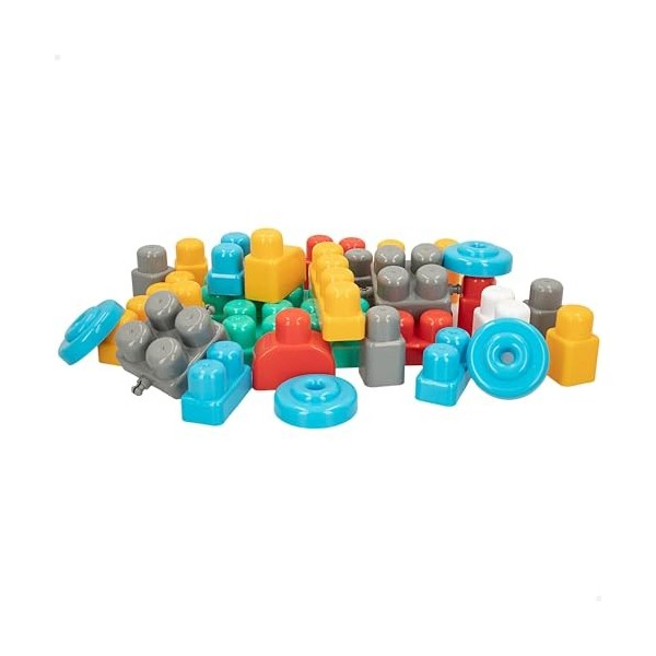 ColorBaby Color Block 47162 Blocs de Construction pour bébé, Trolley Voiture Pompiers, 30 pièces rigides de Couleurs, Plusieu