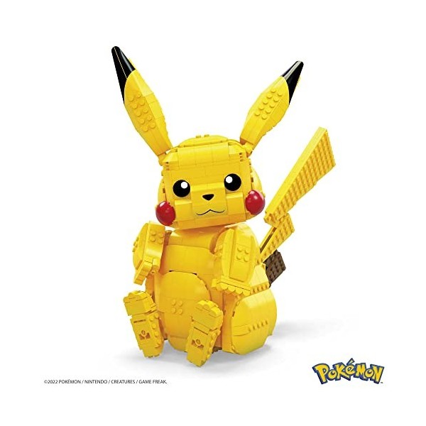 MEGA Pokémon Pikachu Géant 33 cm, jeu de construction, 825 pièces, pour enfant dès 8 ans, FVK81