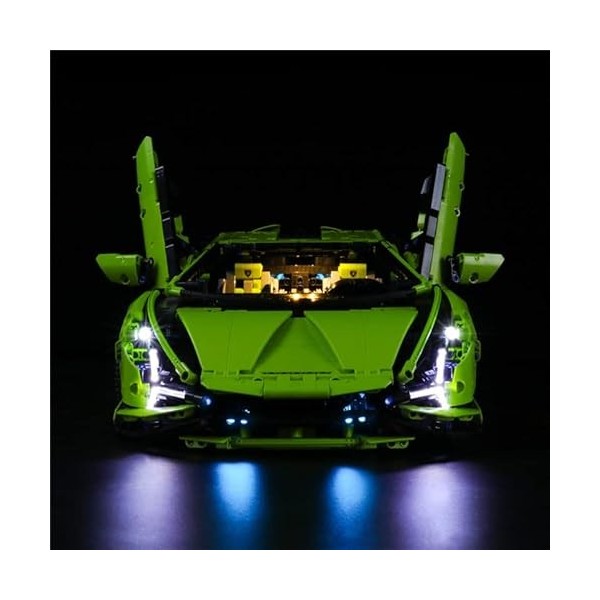 GEAMENT Jeu De Lumières pour Lamborghini Sián FKP 37 Modèle en Blocs De Construction - Kit Déclairage LED Compatible avec Le