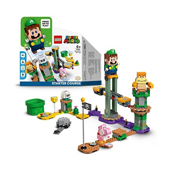 LEGO 71387 Super Mario Pack de Démarrage Les Aventures de Luigi, Jouet de Construction, et Figurine Interactive, Idée Cadeau 