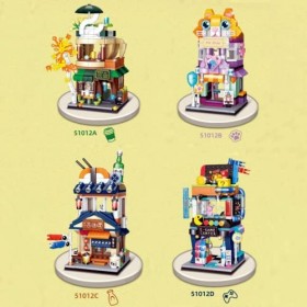 JOMIOD Kit de construction de maison - 1168 blocs de serrage 4 en 1 - Mini Street View - Architecture de maison - Modèle de m