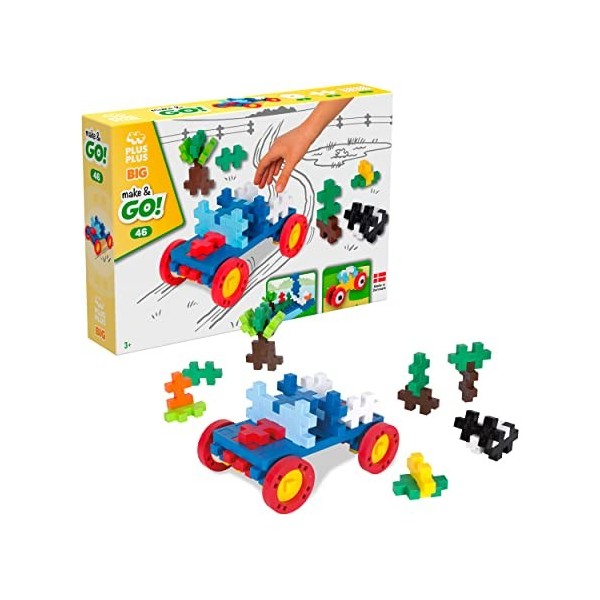 PLUS PLUS BIG - Make&GO! Véhicules Max - 70 Pcs - PP3424 Basic