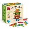 Bioblo Hello Box Rainbow-Mix avec 100 Briques | Briques durables pour Enfants à partir de 3 Ans