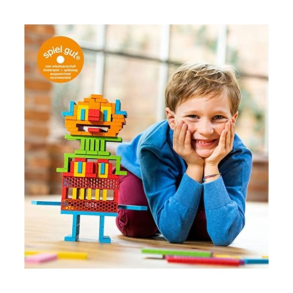 Bioblo Hello Box Rainbow-Mix avec 100 Briques | Briques durables pour Enfants à partir de 3 Ans