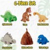 PREXTEX Maison Volcan Dinosaure avec 5 Peluches Dinosaures Cadeau de Noël génial pour Les Enfants