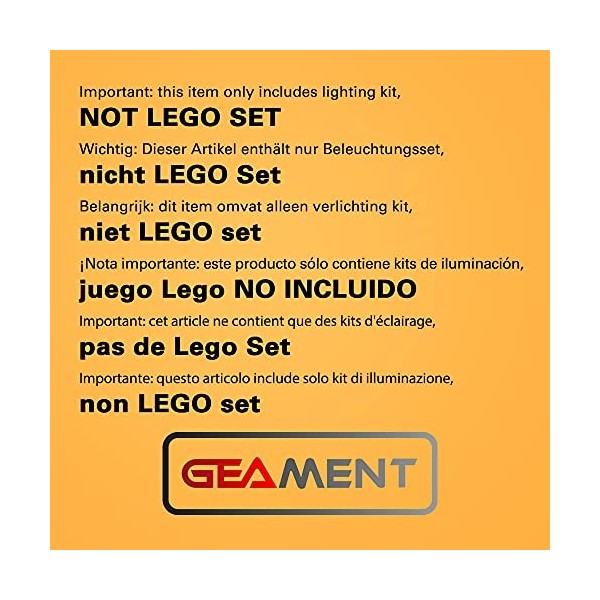 GEAMENT Jeu De Lumières Compatible avec Lego Le Camion d’Essai 4x4 Mercedes-Benz Zetros - Kit Déclairage LED pour Technic 42