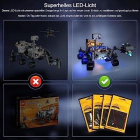 Kit déclairage LED pour Lego 42158 NASA Mars Rover Perseverance modèle Non Lego , Kit déclairage décoratif pour Lego NASA 
