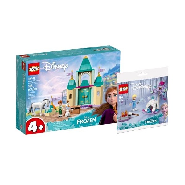 Lego Princesse Frozen Set – Annas et Olafs Plaisir de jeu dans le château 43204 + camp dElsas et de Brunis dans la forêt 305
