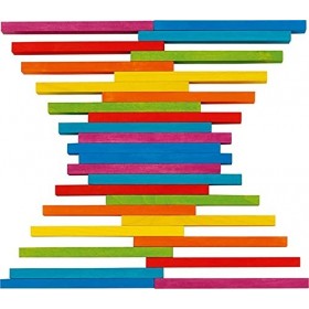 Goki 58470 Lot de 200 Blocs de Construction en Bois 10,5 x 2,1 x 0,7 cm