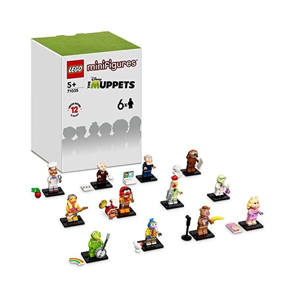LEGO 71035 Minifigures Le Lot de 6 Muppets, Édition Limitée avec Elmo, Miss Piggy et Kermit la Grenouille, pour Enfants et Ad