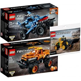 BRICKCOMPLETE Lego Technic 42134 Monster Jam Megalodon, 42135 Monster Jam EL Toro Loco & 30433 Roulement de roue