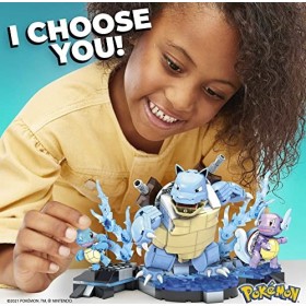 Mega Construx Pokemon 3 Figurines Évolutions de Carapuce à Construire, Jeu de Briques de Construction, 379 Pièces, Pour enfan