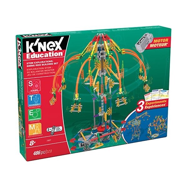 Knex- K NEX Education Stem Explorations Swing Ride Ensemble de Construction pour lâge 8 + ingénierie Jouet éducatif, 486 pi