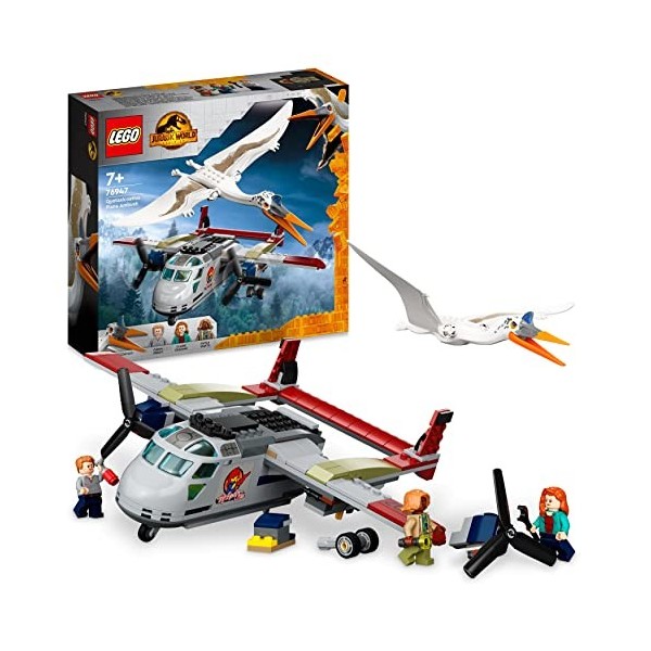 LEGO 76947 Jurassic World L’Embuscade en Avion du Quetzalcoatlus, Jouet de Dinosaure, avec Maquette davion et Plusieurs Mini