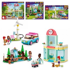 LEGO Friends 665199 – 3 en 1 lot comprenant : 41695 Pet Clinic Vet Set 41443 Olivias Electric Car Toy Vehicle + 41677 Forest