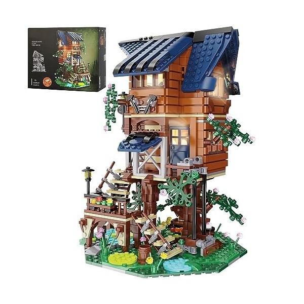 Friends Tree House Ensemble de Blocs de Construction, 1155 PCS STEM 4 Saisons en 1 DIY Appartement Construction Jouet avec Lu