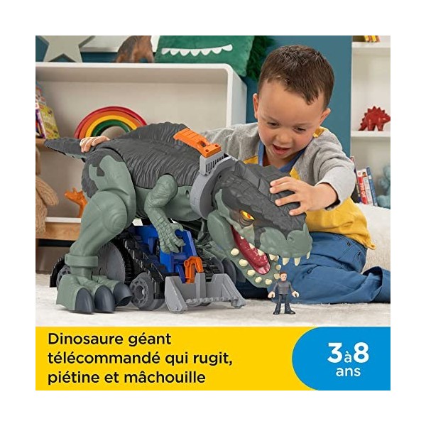 Imaginext Coffrets de Personnages Jurassic World, Figurine Dinosaure 40,5 cm avec lumières, sons et mouvements, à collectio