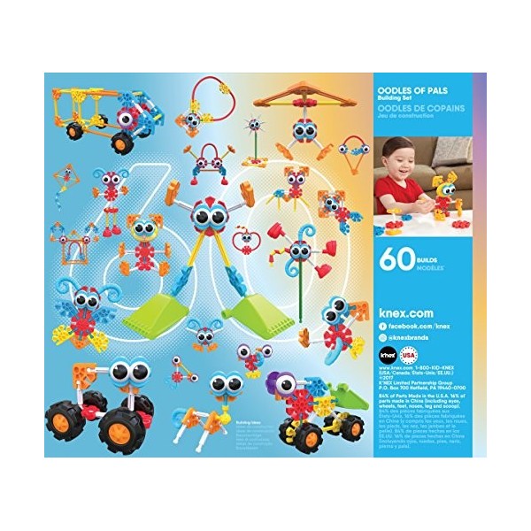 Kid KNEX 85701 60 Model Oodles of Pals Building Set, Kids Craft Set with 116 Pieces, Educational Toys for Kids, Fun and Colo