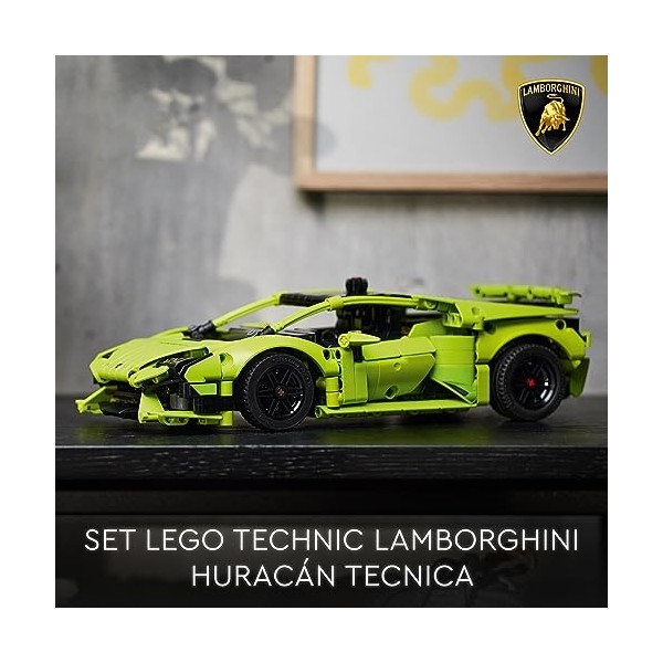 LEGO 42161 Technic Lamborghini Huracán Tecnica, Kit de Maquette de Voiture, Jouet de Construction de Course pour Enfants, Gar