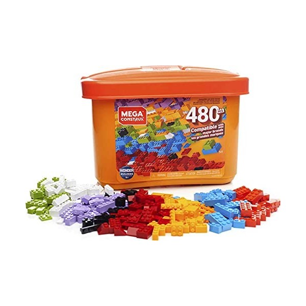 Mega Construx Boîte Wonder Builders, Jeu de Construction, 480 Briques, pour Enfant Dès 4 Ans, Gjd23