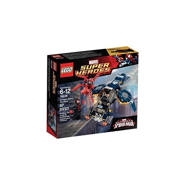 LEGO Super Heroes- Marvel - 76036 - Jeu De Construction - Lattaque Aérienne De Carnage Contre Le Shield