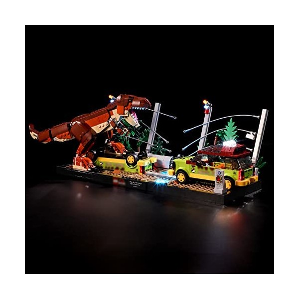 BRIKSMAX Kit d’éclairage à LED pour Lego Jurassic World L’évasion du T. Rex de Jurassic Park - Compatible with Lego 76956 Blo