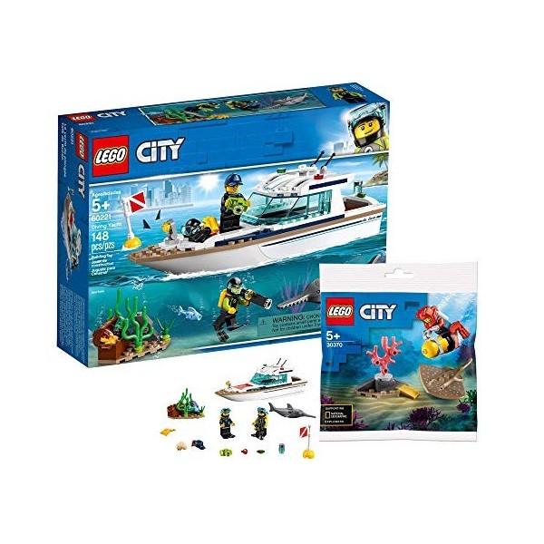 Collectix Lego City 60221 Lego Kit de plongée sous-marine avec Lego City 30370