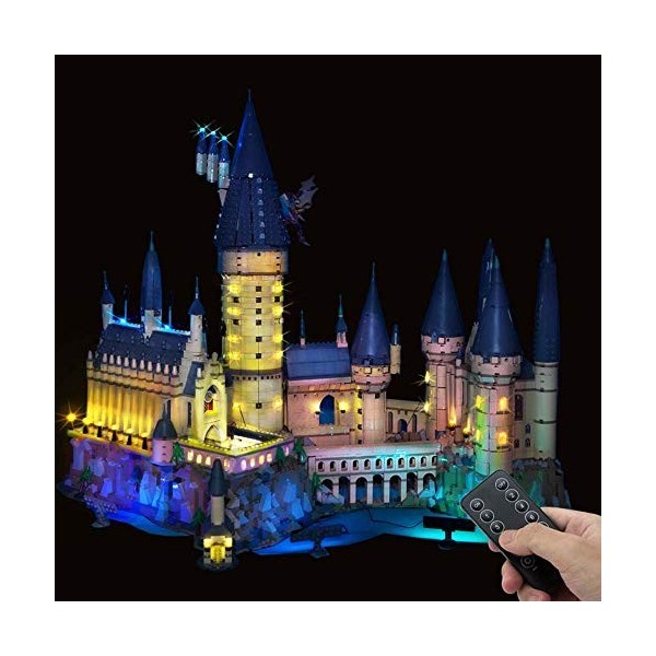 TZH Kit Déclairage LED pour Le Château De Poudlard Lego 71043, Ensemble Déclairage De Blocs De Construction Télécommandés, 