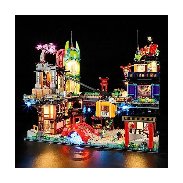 YEABRICKS LED Lumière pour Lego-71799 Ninjago Les marchés de Ninjago City Modèle de Blocs de Construction Ensemble Lego Non 