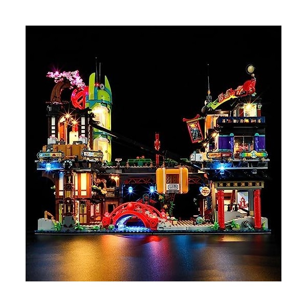 YEABRICKS LED Lumière pour Lego-71799 Ninjago Les marchés de Ninjago City Modèle de Blocs de Construction Ensemble Lego Non 