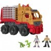 Imaginext Jurassic World coffret Camion de Capture avec 2 figurines, inspiré de « La colo du Crétacé », jouet pour enfant de 